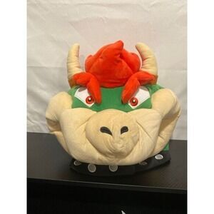 Super Nintendo World Koopa Bowser Plush Hat cap Headwear Mask Cosplay‎ Used